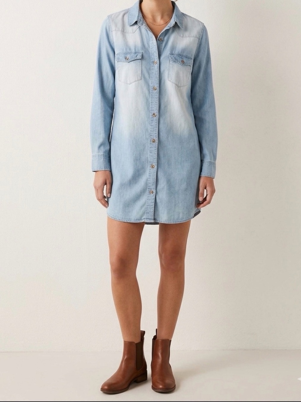 Wishlist Light Wash Denim Shirt Dress - Women